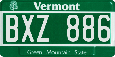VT license plate BXZ886