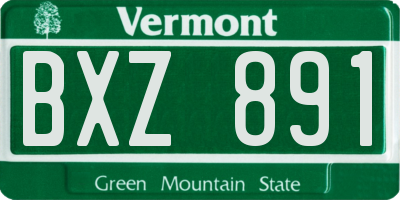 VT license plate BXZ891