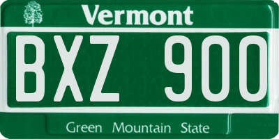 VT license plate BXZ900