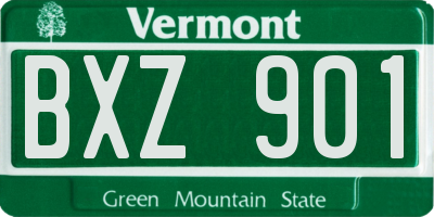 VT license plate BXZ901