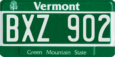 VT license plate BXZ902