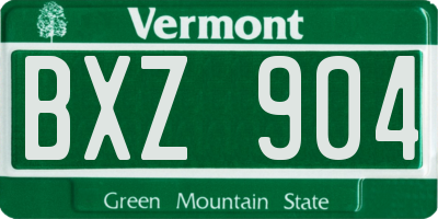 VT license plate BXZ904