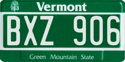 VT license plate BXZ906