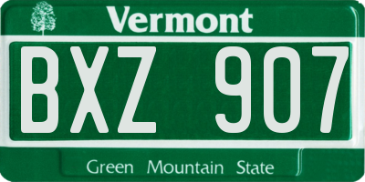 VT license plate BXZ907