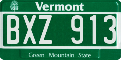 VT license plate BXZ913