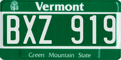 VT license plate BXZ919