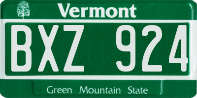VT license plate BXZ924