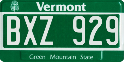 VT license plate BXZ929