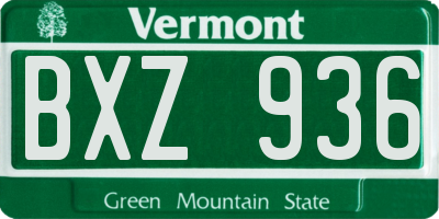 VT license plate BXZ936