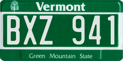 VT license plate BXZ941