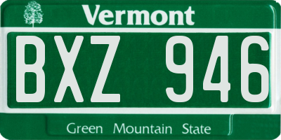 VT license plate BXZ946