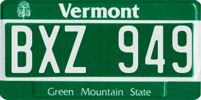 VT license plate BXZ949