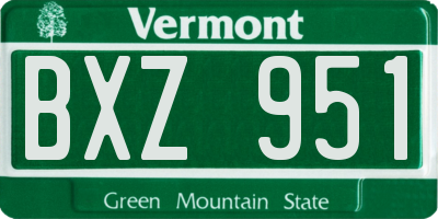 VT license plate BXZ951