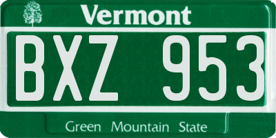 VT license plate BXZ953