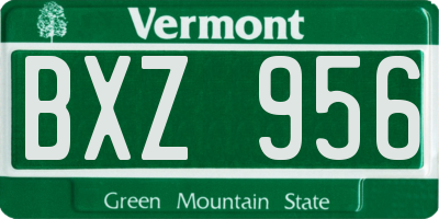 VT license plate BXZ956