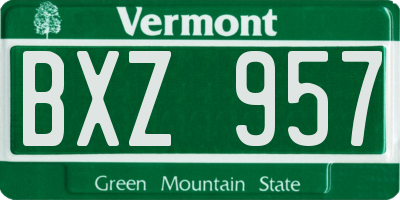 VT license plate BXZ957