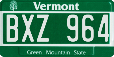 VT license plate BXZ964