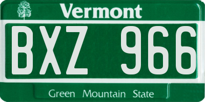 VT license plate BXZ966