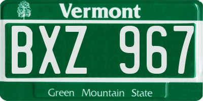 VT license plate BXZ967