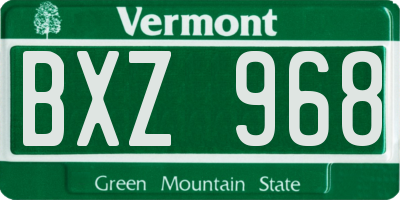 VT license plate BXZ968