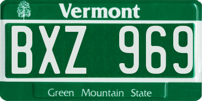 VT license plate BXZ969