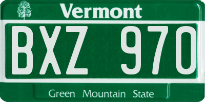 VT license plate BXZ970