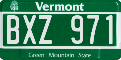 VT license plate BXZ971