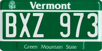 VT license plate BXZ973