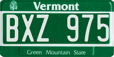 VT license plate BXZ975