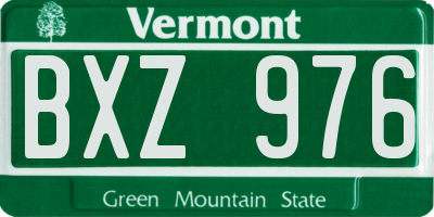 VT license plate BXZ976