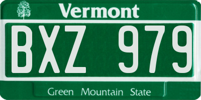 VT license plate BXZ979