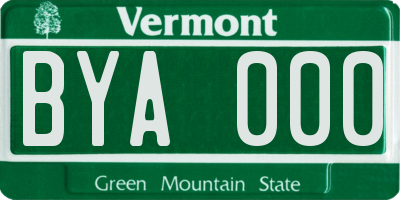 VT license plate BYA000