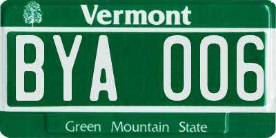 VT license plate BYA006