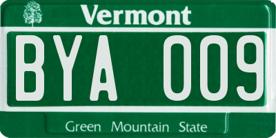 VT license plate BYA009