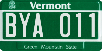 VT license plate BYA011