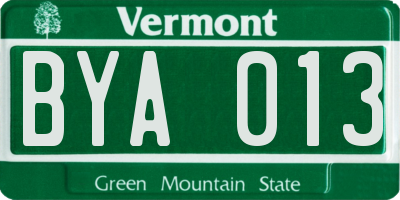 VT license plate BYA013
