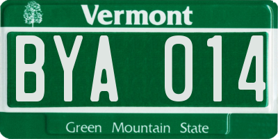 VT license plate BYA014