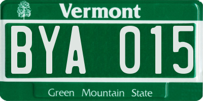 VT license plate BYA015