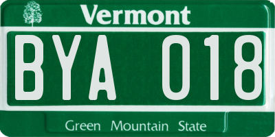 VT license plate BYA018