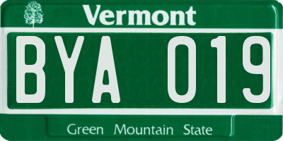 VT license plate BYA019