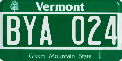 VT license plate BYA024