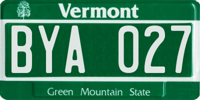 VT license plate BYA027