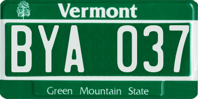 VT license plate BYA037