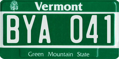 VT license plate BYA041