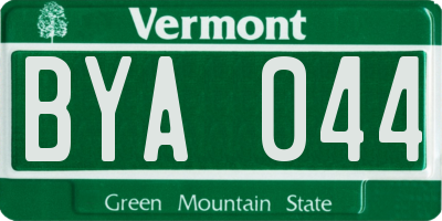 VT license plate BYA044
