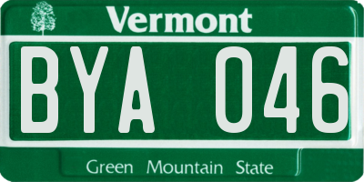 VT license plate BYA046