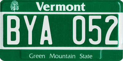 VT license plate BYA052
