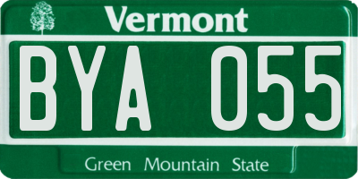 VT license plate BYA055