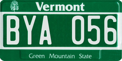 VT license plate BYA056