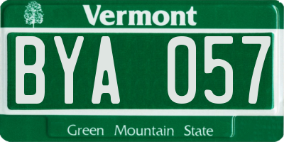 VT license plate BYA057
